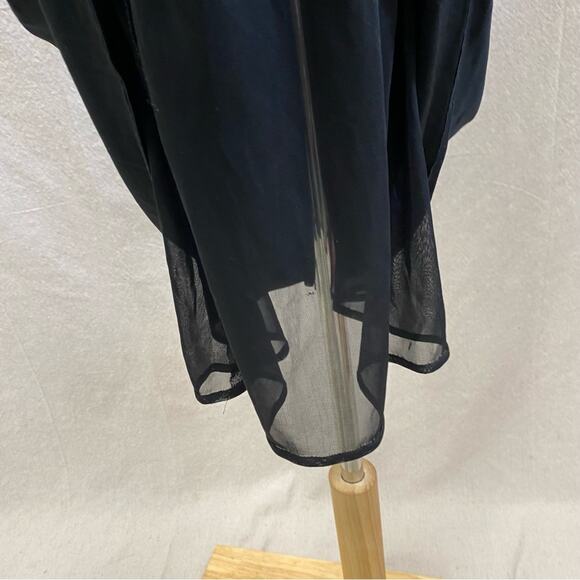 Kay Unger black ruched A Line knee length open back evening dress size 10 - Picture 2 of 15